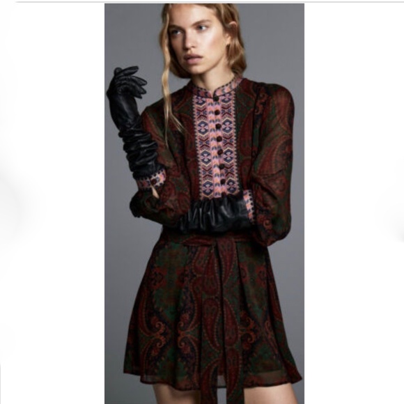 NWT Zara Dress with Jacquard Trims - Picture 11 of 11